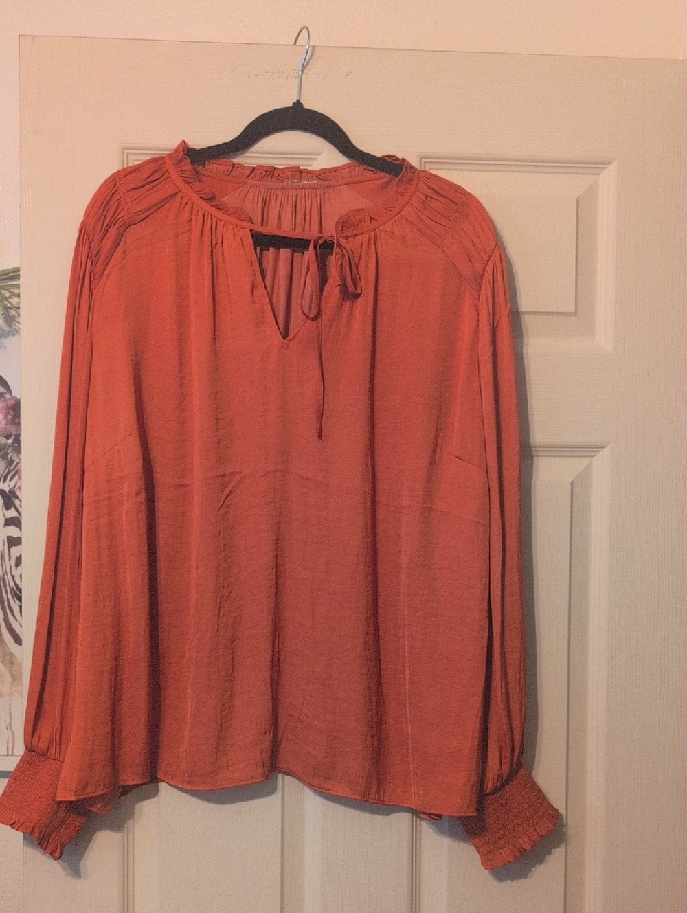 Rust Orange Peasant Blouse - Women Tops